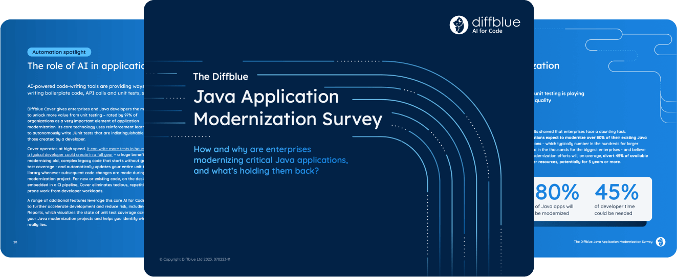 Diffblue's Java Application Modernization Survey